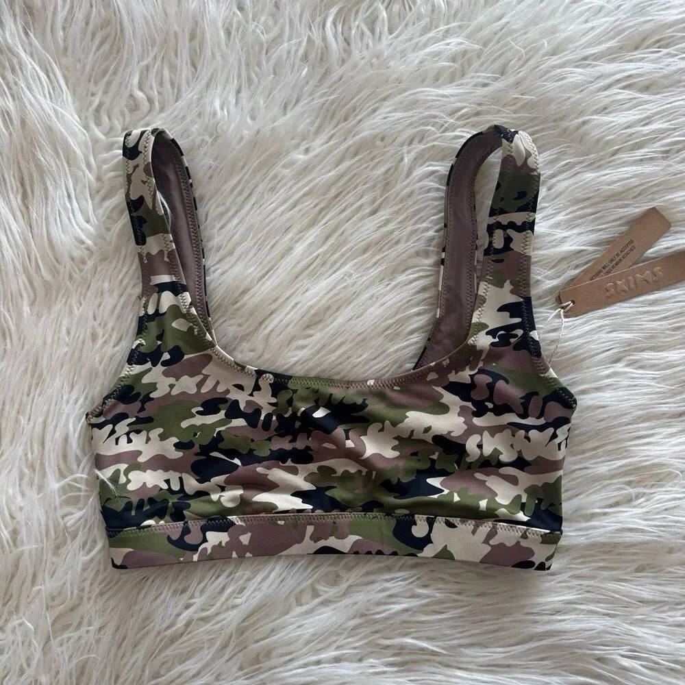 Skims Signature Swim Tank Logo Camo Size XS